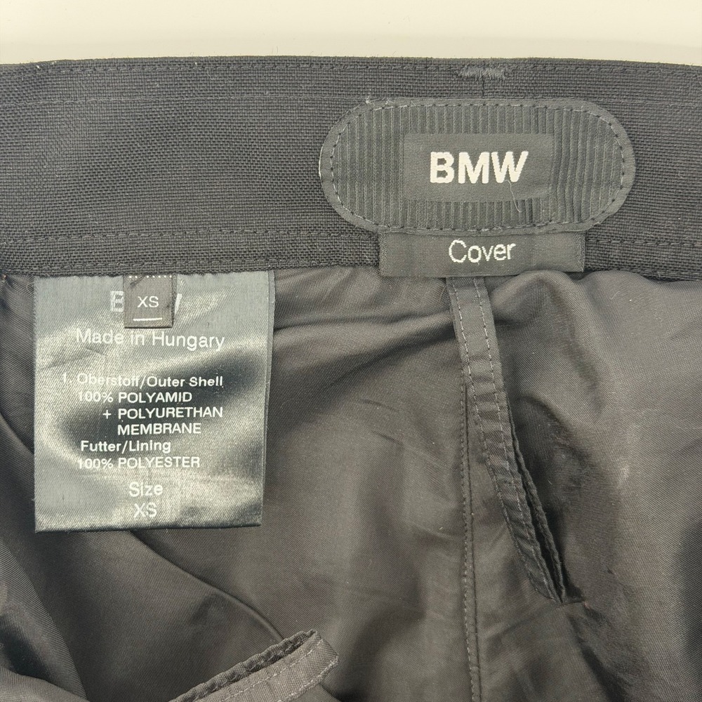 BMW Motorrad Cover Pants Black Full Zip Knee Pads Waterproof Breathable XS - Picture 8 of 16